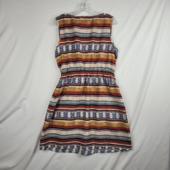 Speed Control Dresses & Skirts - SPEED CONTROL NEW York rust tan blue cream sleeveless dress w/ pockets L LARGE